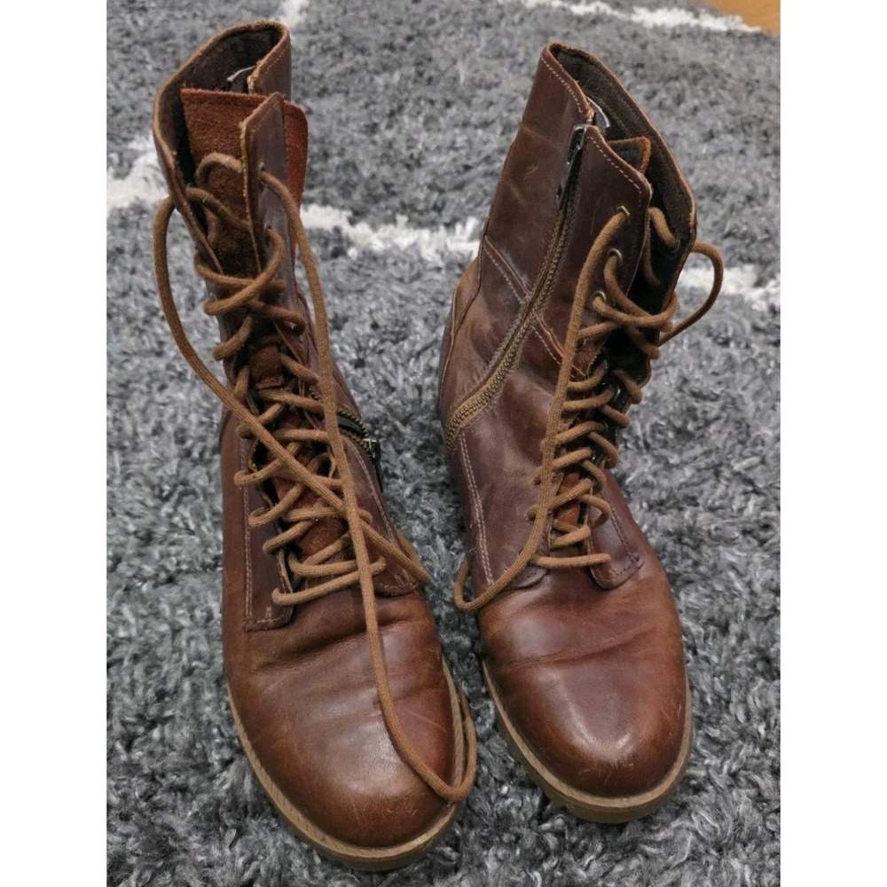 Timberland Banfield Women's Boots Mid Lace Up Side Zip Brown Size 6.5 VGC